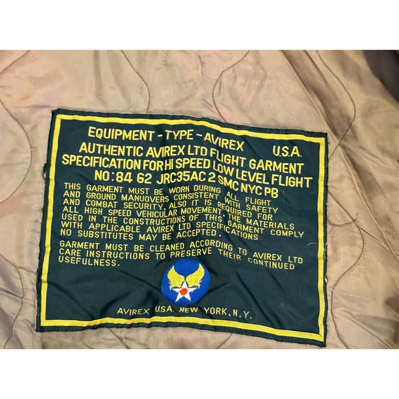 Vintage 1978 Avirex Type K-2 Flight Jacket USAF Military Bomber Contract RARE - Picture 8 of 9